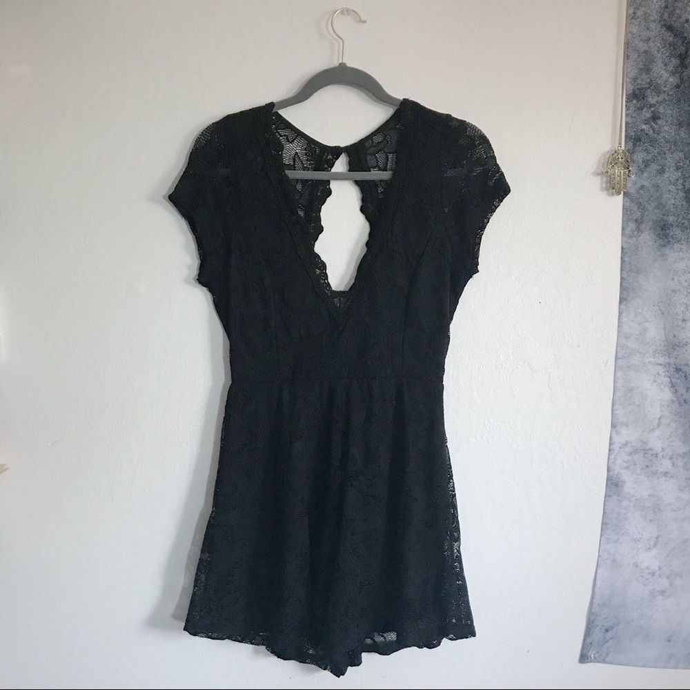 Black Lace Romper